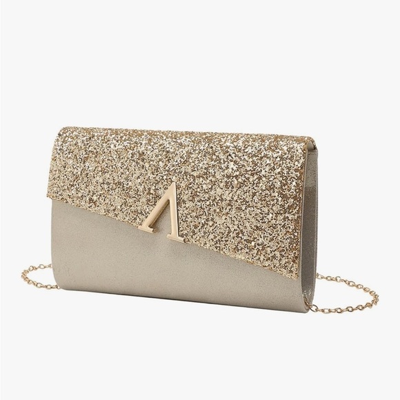 Handbags - Elegant Gold Glitter Clutch
